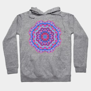 Red, Blue, Pink Mandala Hoodie